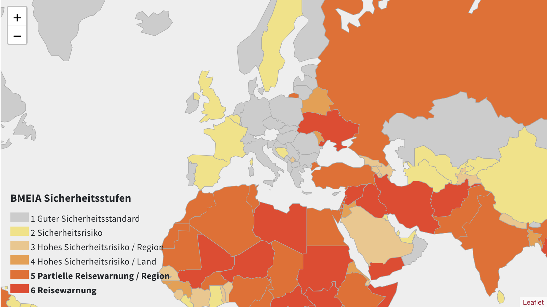 BMEIA Reisewarnungen Symbolfoto 09.2025